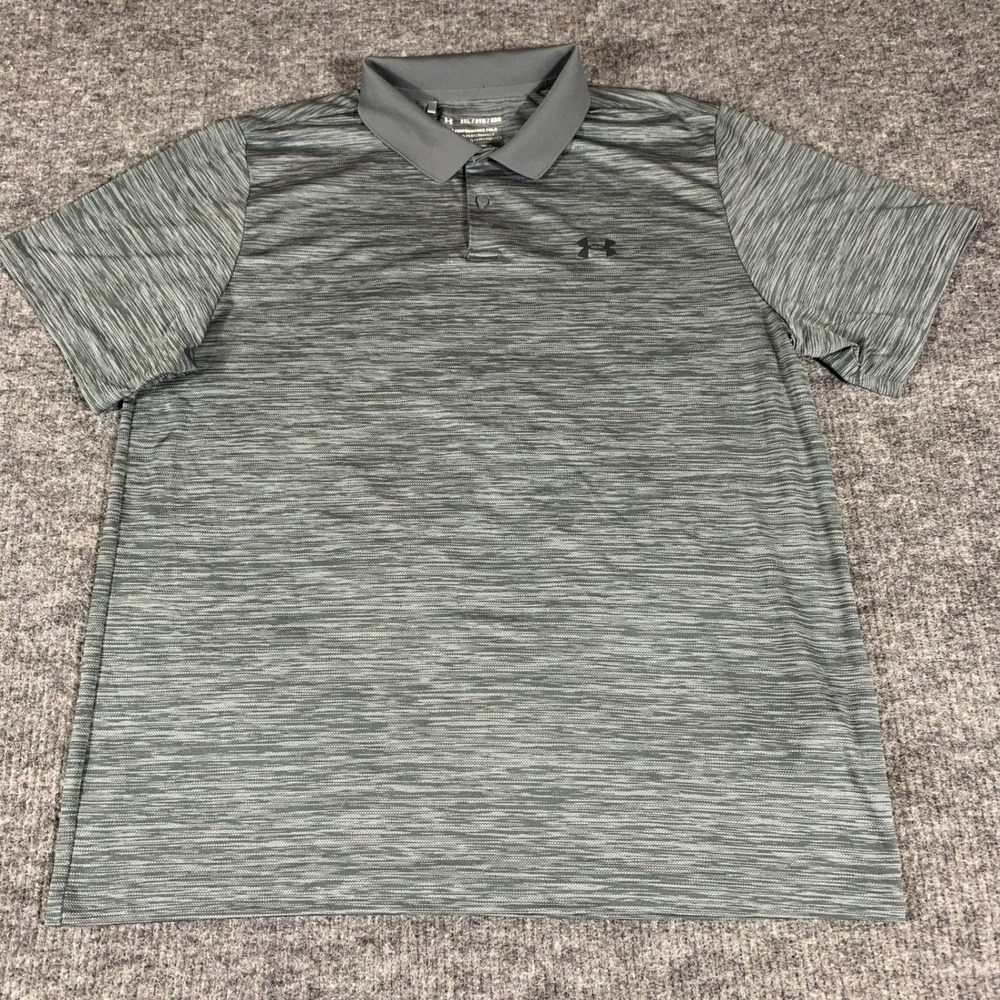 Under Armour Shirt Mens 2XL XXL Grey The Performance Polo Short Sleeve Loose